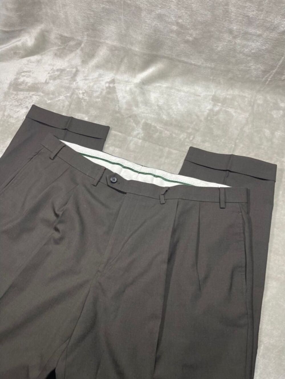 Lauren Ralph Lauren Pleated Wool Dress Pants Men Size 40x32 Brown Trouser Preppy